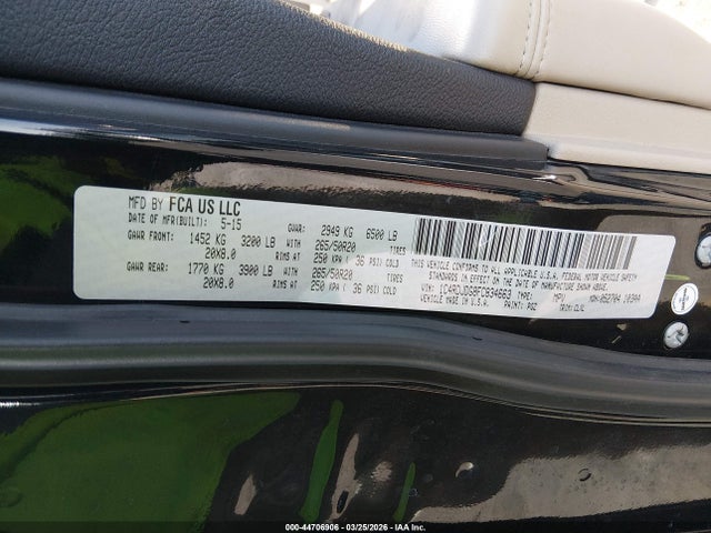 Dodge DURANGO LIMITED 2015 1C4RDJDG8FC834663 Image 9