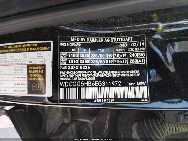 Продажа на аукционе авто 2014 Mercedes-benz Glk 350, vin: WDCGG5HB6EG311972, номер лота: 44706952