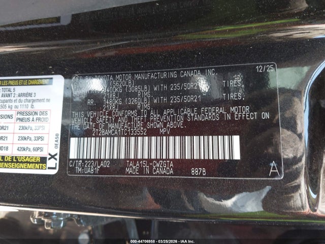 Продажа на аукционе авто 2026 Lexus Rx 350 Luxury, vin: 2T2BAMCA1TC133552, номер лота: 44706958