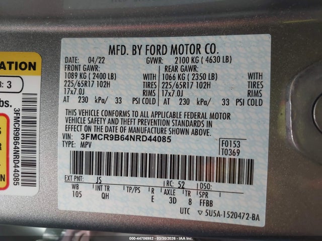 Ford Bronco Sport Big Bend 2022 3FMCR9B64NRD44085 Image 9