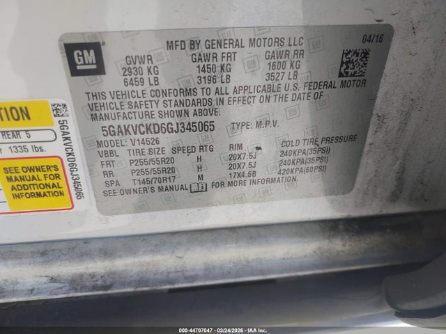 5GAKVCKD6GJ345065 Buick Enclave Premium
