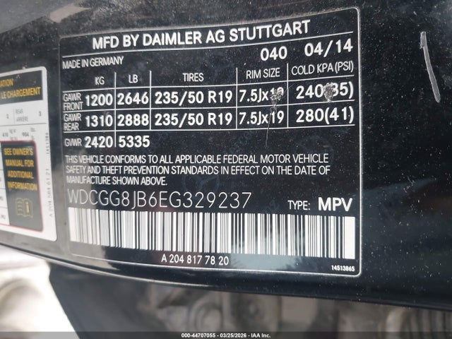 Продажа на аукционе авто 2014 Mercedes-benz Glk 350 4matic, vin: WDCGG8JB6EG329237, номер лота: 44707055