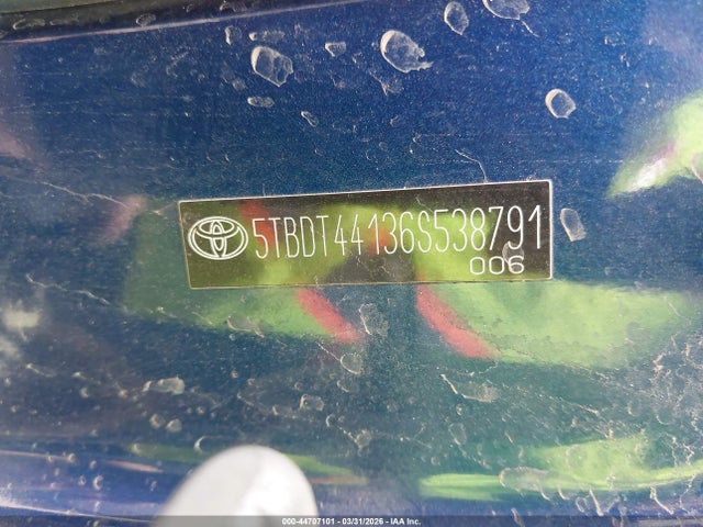 Продажа на аукционе авто 2006 Toyota Tundra Double Cab Sr5, vin: 5TBDT441365538791, номер лота: 44707101