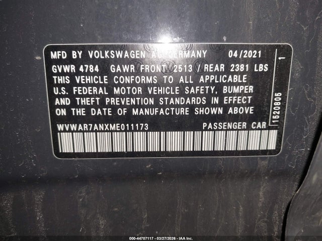 2021 VOLKSWAGEN ARTEON WVWAR7ANXME011173 Photo 8