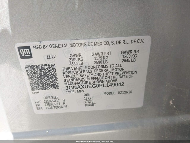 2023 CHEVROLET EQUINOX 3GNAXUEG0PL149042 Photo 8