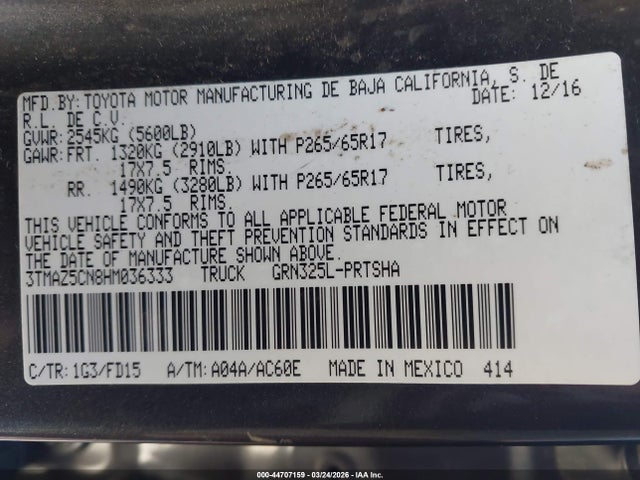 3TMAZ5CN8HM036333 Toyota Tacoma Sr5 V6