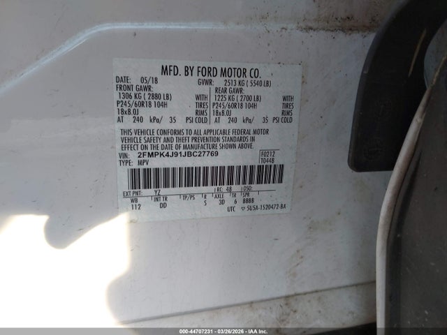 2018 FORD EDGE 2FMPK4J91JBC27769 Photo 8