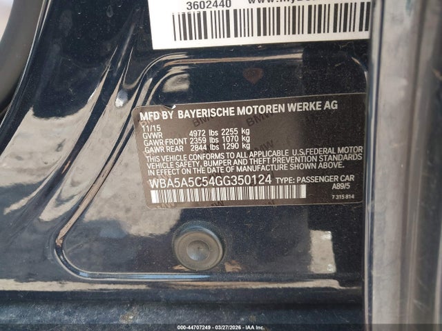 Продаж на аукціоні авто 2016 Bmw 528i, vin: WBA5A5C54GG350124, номер лоту: 44707249