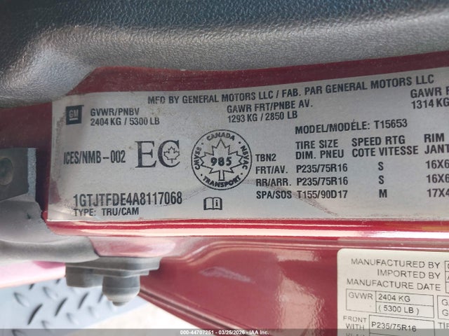 Продажа на аукционе авто 2010 Gmc Canyon Slt, vin: 1GTJTFDE4A8117068, номер лота: 44707251