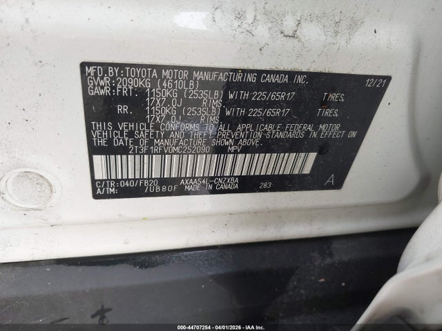 Toyota RAV4 LE 2021 2T3F1RFV0MC252090 Image 9