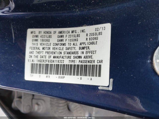 Продаж на аукціоні авто 2013 Honda Accord Ex-l, vin: 1HGCR2F85DA119322, номер лоту: 44707292