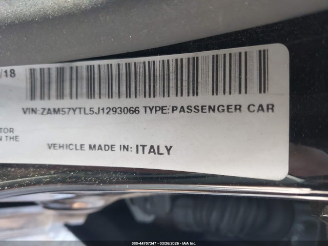 Auction sale of the 2018 Maserati Ghibli S Q4 Granlusso, vin: ZAM57YTL5J1293066, lot number: 44707347