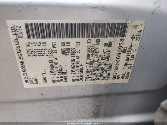 Nissan Rogue Sv Intelligent Awd 2022 5N1BT3BB5NC690958 Image 9