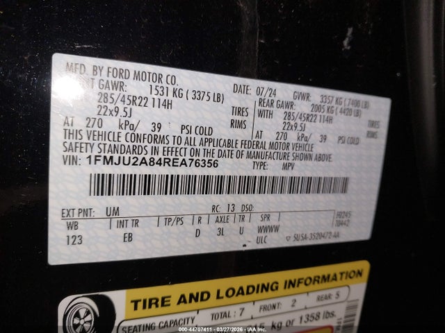 Ford Expedition Limited 2024 1FMJU2A84REA76356 Image 9