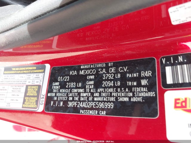 Продаж на аукціоні авто 2023 Kia Forte Lxs, vin: 3KPF24AD2PE596999, номер лоту: 44707423