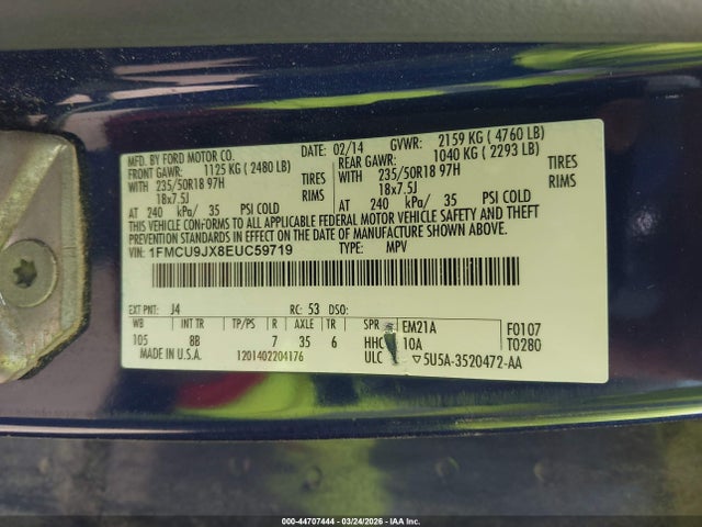 1FMCU9JX8EUC59719 Ford Escape Titanium