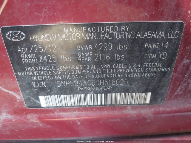 2013 HYUNDAI SONATA 5NPEB4AC6DH518025 Photo 8