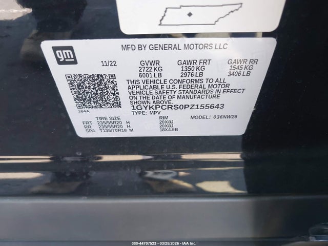 Aukcja sprzedaży 2023 Cadillac Xt6 Fwd Premium Luxury, vin: 1GYKPCRS0PZ155643, numer aukcji: 44707523