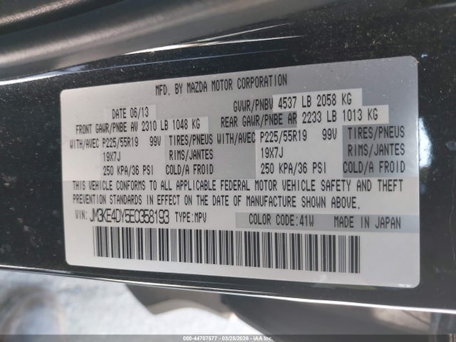 Продаж на аукціоні авто 2014 Mazda Cx-5 Grand Touring, vin: JM3KE4DY5E0358193, номер лоту: 44707577