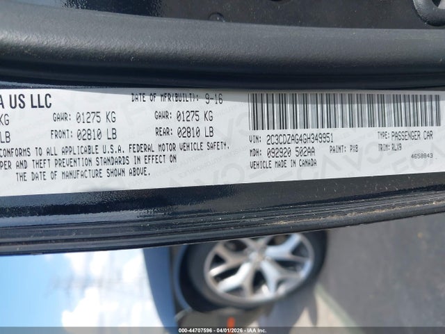 Продаж на аукціоні авто 2016 Dodge Challenger Sxt Plus, vin: 2C3CDZAG4GH349951, номер лоту: 44707596