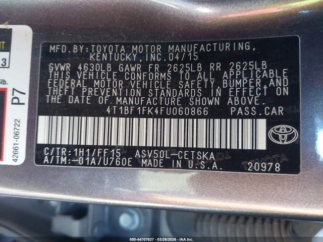 4T1BF1FK4FU060866 Toyota CAMRY SE