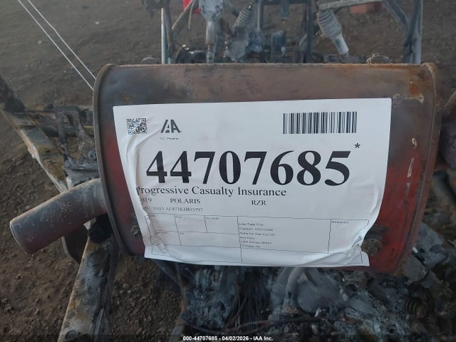 44707685 :رقم المزاد ، 3NSVAE871KH833797 vin ، 2019 Polaris Rzr 900 Eps مزاد بيع