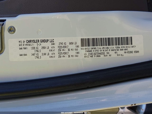 2014 CHRYSLER TOWN & COUNTRY 2C4RC1BG7ER402593 Photo 8