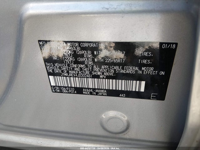 JTMRJREV4JD202461 Toyota Rav4 Hybrid Xle