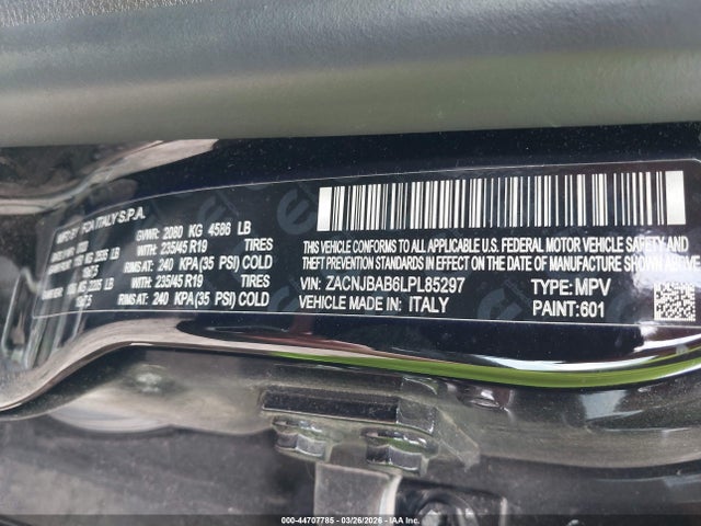 Aukcja sprzedaży 2020 Jeep Renegade Jeepster 4x4, vin: ZACNJBAB6LPL85297, numer aukcji: 44707785