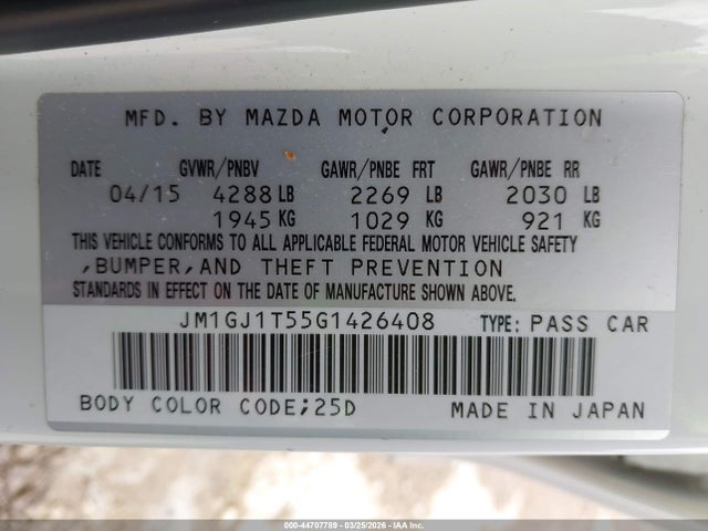 2016 MAZDA MAZDA6 JM1GJ1T55G1426408 Photo 8