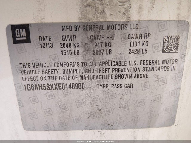 2014 CADILLAC ATS 1G6AH5SXXE0148980 Photo 8