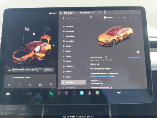 Продажа на аукционе авто 2019 Tesla Model 3 Long Range/mid Range/standard Range/standard Range Plus, vin: 5YJ3E1EA3KF509316, номер лота: 44707841