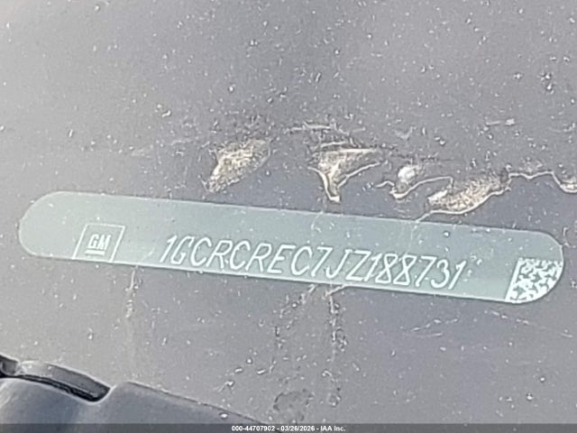 Aukcja sprzedaży 2018 Chevrolet Silverado 1500 1lt, vin: 1GCRCREC7JZ188731, numer aukcji: 44707902