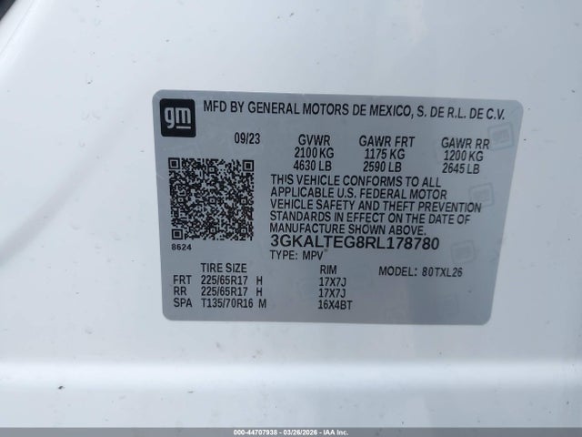 Aukcja sprzedaży 2024 Gmc Terrain Awd Sle, vin: 3GKALTEG8RL178780, numer aukcji: 44707938