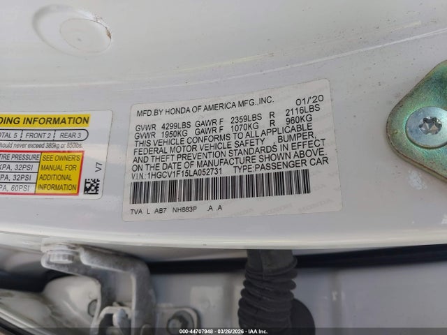 1HGCV1F15LA052731 Honda ACCORD LX