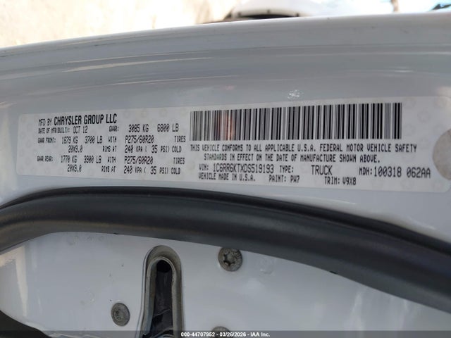Aukcja sprzedaży 2013 Ram 1500 Express, vin: 1C6RR6KTXDS519193, numer aukcji: 44707952
