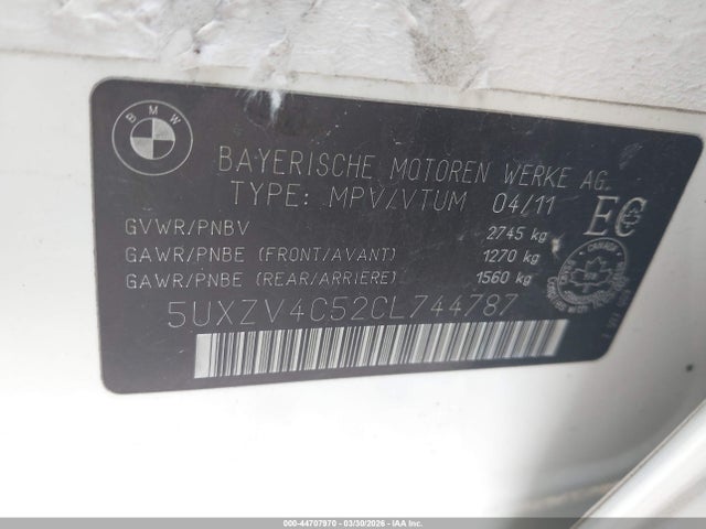 2012 BMW X5 5UXZV4C52CL744787 Photo 8