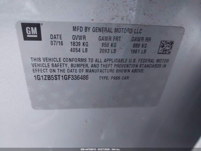 1G1ZB5ST1GF336486 Chevrolet MALIBU LS