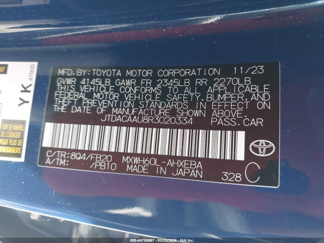 2024 TOYOTA PRIUS JTDACAAU8R3020334 Photo 8