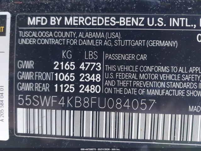2015 MERCEDES-BENZ C 300 55SWF4KB8FU084057 Photo 8