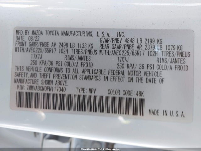 2023 Mazda Cx-50 2.5 S Preferred Plus მანქანა იყიდება აუქციონზე, vin: 7MMVABCM0PN117040, აუქციონის ნომერი: 44708108