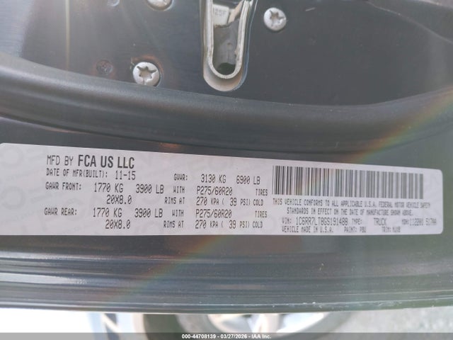44708139 :رقم المزاد ، 1C6RR7LT8GS191488 vin ، 2016 Ram 1500 Lone Star مزاد بيع