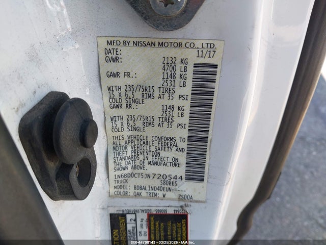 Nissan FRONTIER S 2018 1N6BD0CT5JN720544 Image 9