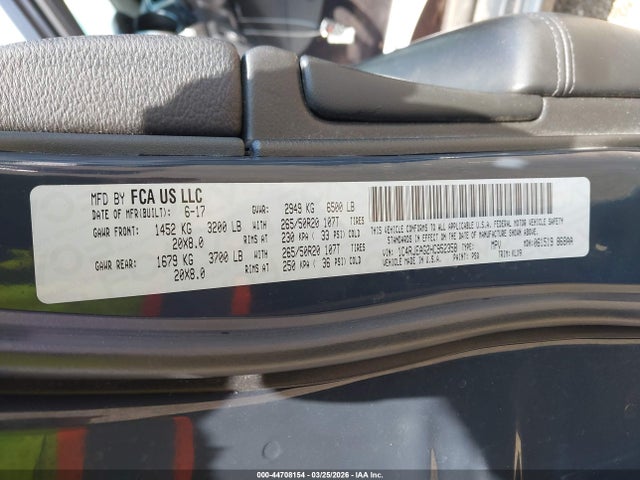 2017 Jeep Grand Cherokee Altitude 4x2 მანქანა იყიდება აუქციონზე, vin: 1C4RJEAG2HC952358, აუქციონის ნომერი: 44708154