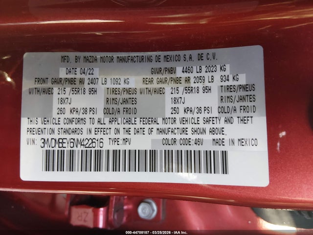 3MVDMBEY6NM422616 Mazda Cx-30 2.5 Turbo Premium Plus