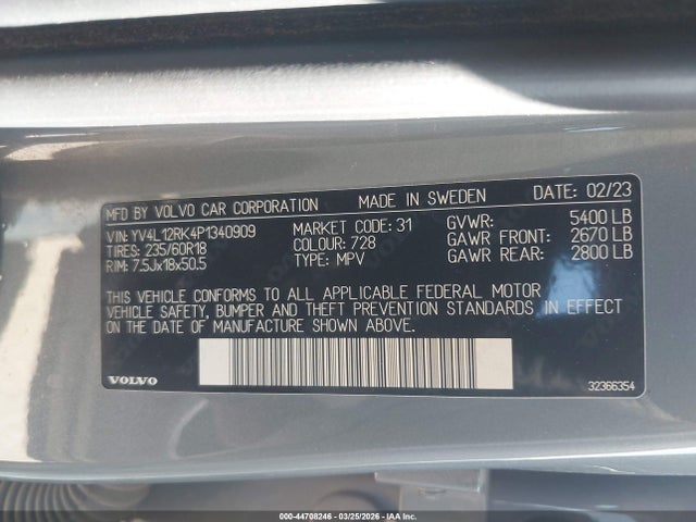 2023 VOLVO XC60 YV4L12RK4P1340909 Photo 8