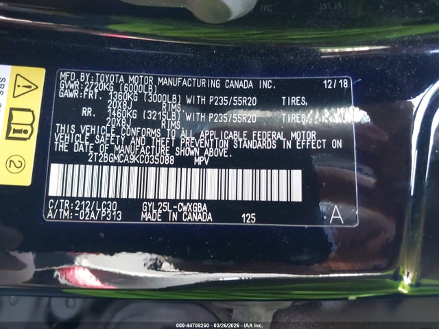 Продаж на аукціоні авто 2019 Lexus Rx 450h F Sport, vin: 2T2BGMCA9KC035088, номер лоту: 44708250