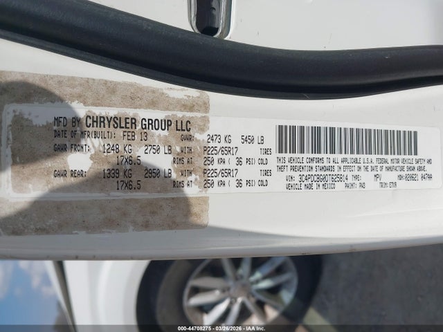 Aukcja sprzedaży 2013 Dodge Journey Sxt, vin: 3C4PDCBG0DT625814, numer aukcji: 44708275