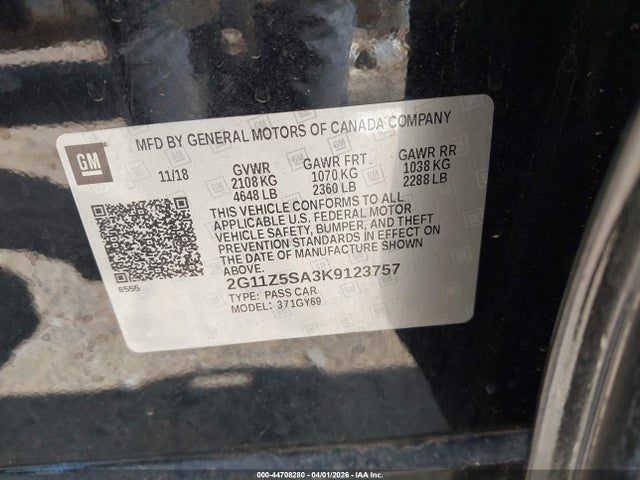 2G11Z5SA3K9123757 Chevrolet IMPALA LT
