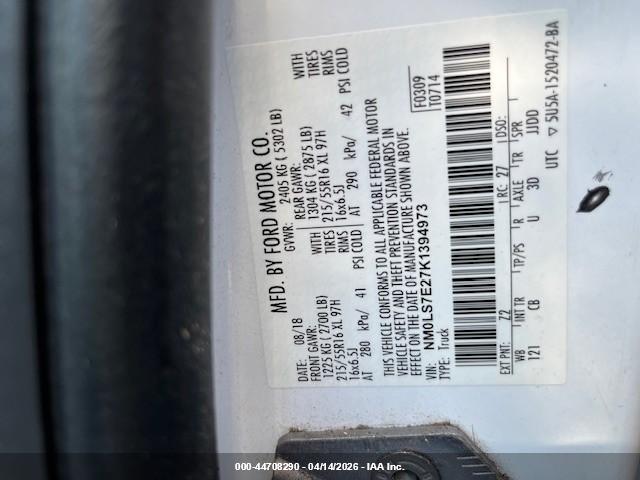 2019 FORD TRANSIT CONNECT NM0LS7E27K1394973 Photo 8